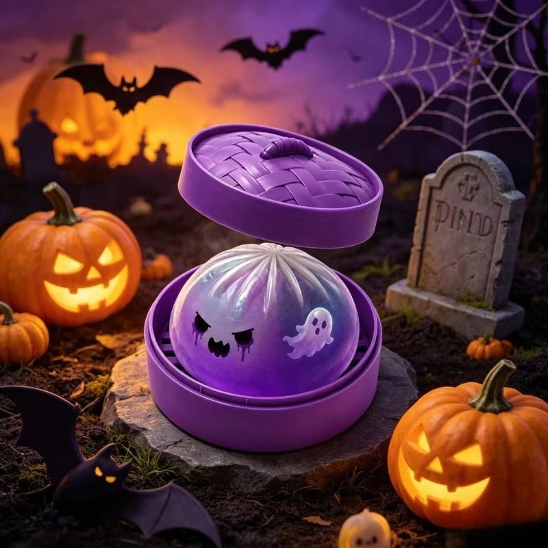 Halloween Ghost Dumpling Squishy with Steamer
