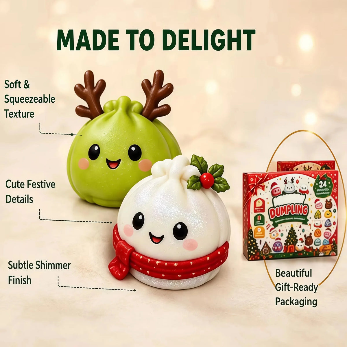 Christmas Dumpling Squishy Advent Calendar - 24 Days