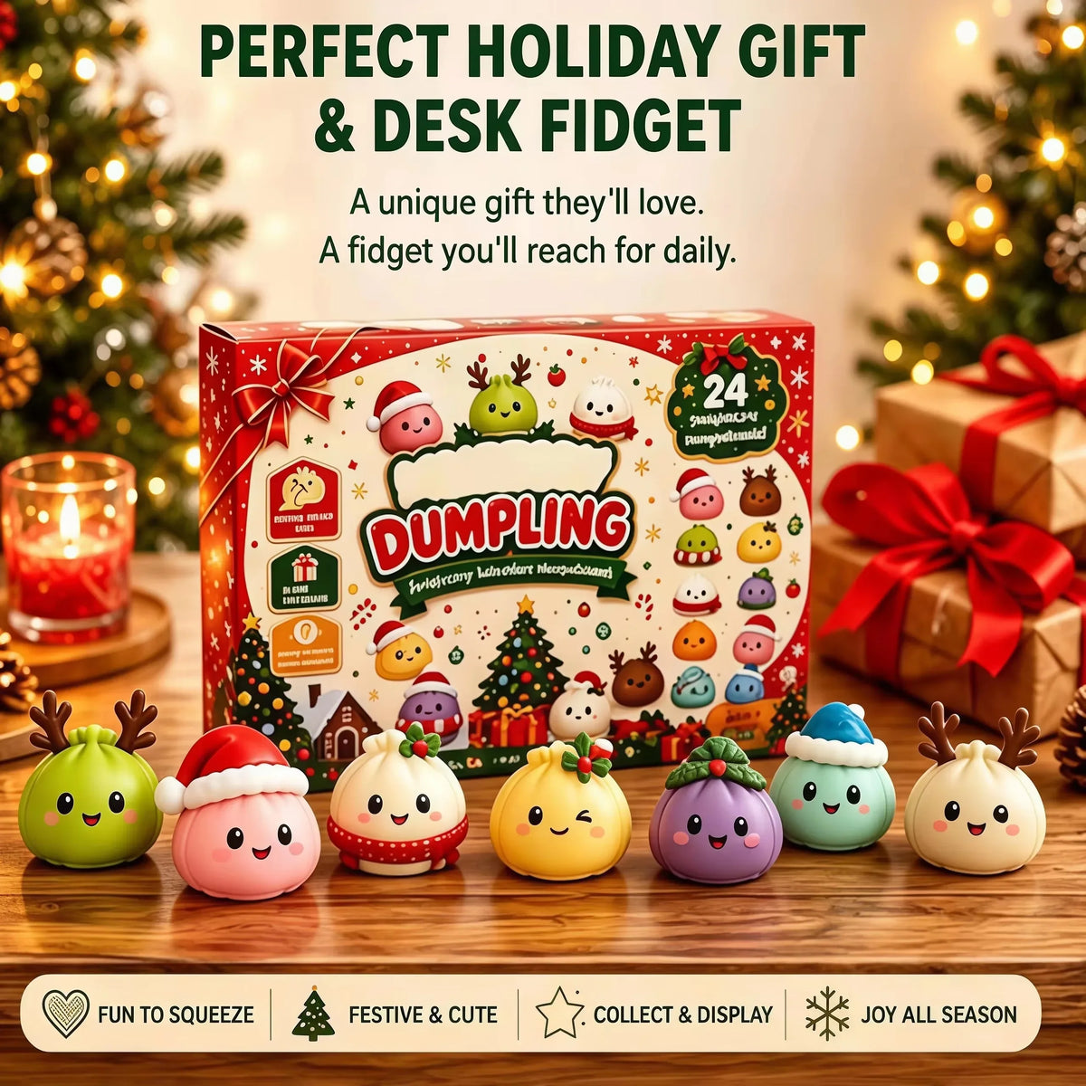 Christmas Dumpling Squishy Advent Calendar - 24 Days